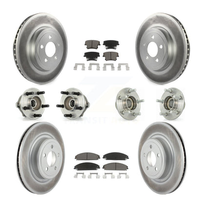 Hub Bearing Coated Disc Brake Rotor Pads Front Rear Kit (10Pc) For Dodge Charger