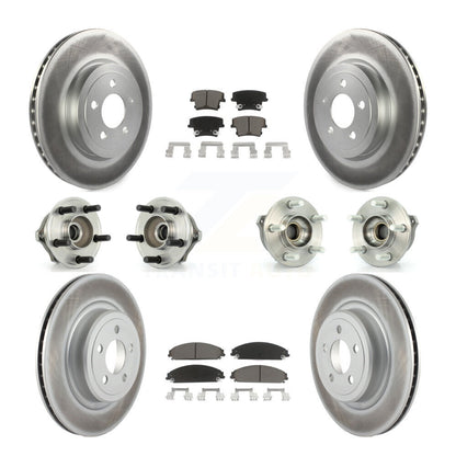 Hub Bearing Coated Disc Brake Rotor Pads Front Rear Kit (10Pc) For Dodge Charger