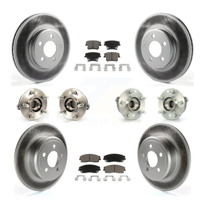 Hub Bearing Coated Brake Rotor & Pad Front Rear Kit (10Pc) For Dodge Charger 300