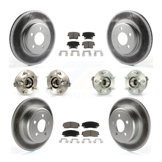 Hub Bearing Coated Brake Rotor & Pad Front Rear Kit (10Pc) For Dodge Charger 300