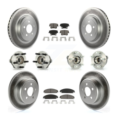 Hub Bearing Coated Disc Brake Rotor & Pad Front Rear Kit (10Pc) For Chrysler 300