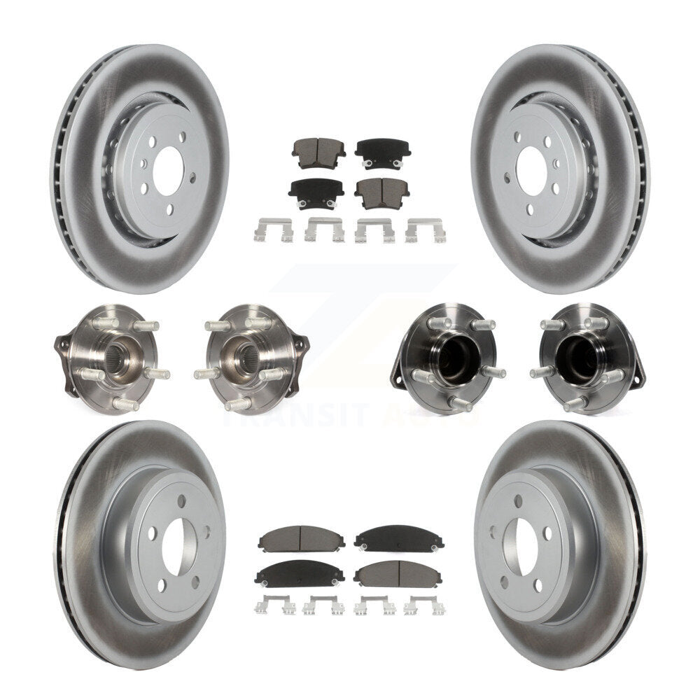 Hub Bearing Coated Disc Brake Rotor Pads Front Rear Kit (10Pc) For Dodge Charger