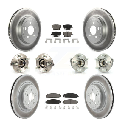 Hub Bearing Coated Disc Brake Rotor Pads Front Rear Kit (10Pc) For Dodge Charger