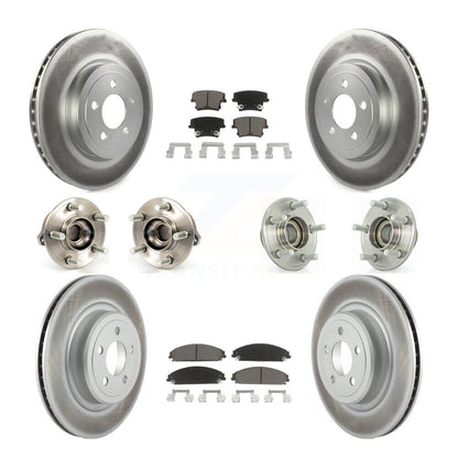 Hub Bearing Coated Disc Brake Rotor Pads Front Rear Kit (10Pc) For Dodge Charger