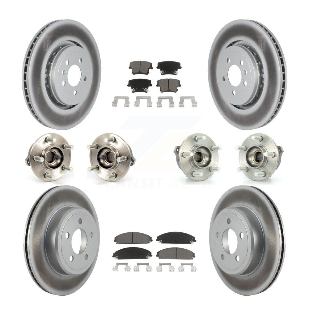 Hub Bearing Coated Disc Brake Rotor Pads Front Rear Kit (10Pc) For Dodge Charger