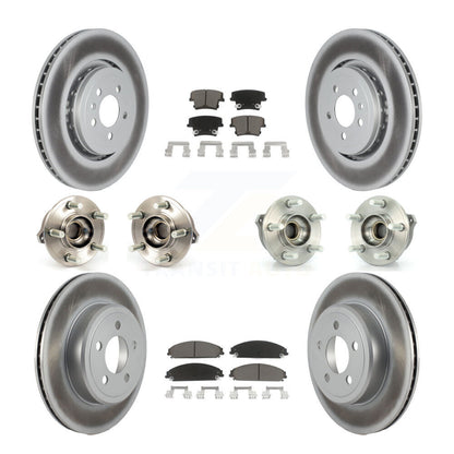 Hub Bearing Coated Disc Brake Rotor Pads Front Rear Kit (10Pc) For Dodge Charger