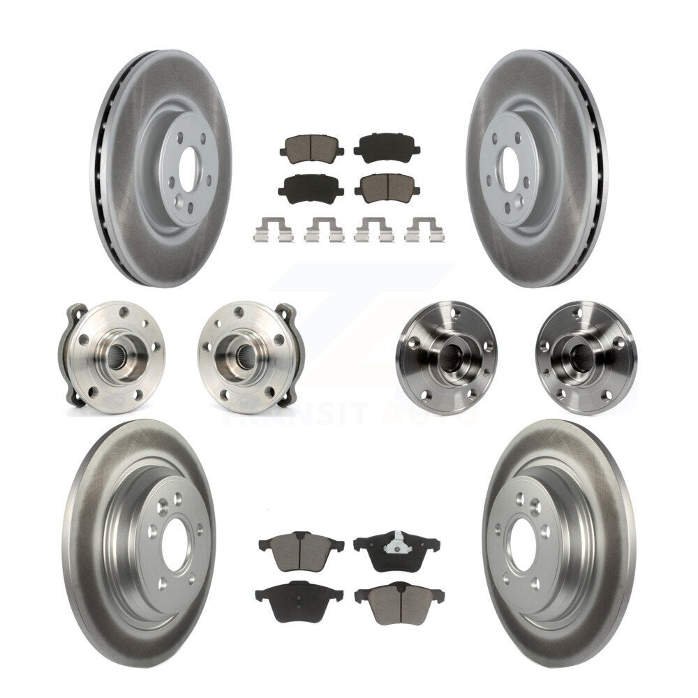 Hub Bearing Coated Brake Rotor Pad Front Rear Kit (10Pc) For 13-14 Volvo S60 AWD