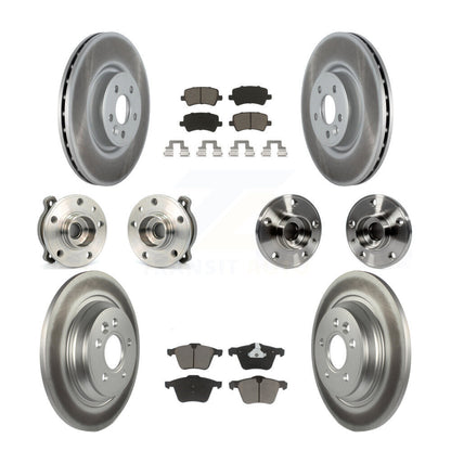 Hub Bearing Coated Brake Rotor Pad Front Rear Kit (10Pc) For 13-14 Volvo S60 AWD
