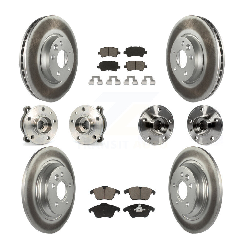 Hub Bearing Coated Brake Rotor Pad Front Rear Kit (10Pc) For 13-14 Volvo S60 AWD