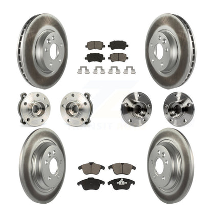 Hub Bearing Coated Brake Rotor Pad Front Rear Kit (10Pc) For 13-14 Volvo S60 AWD
