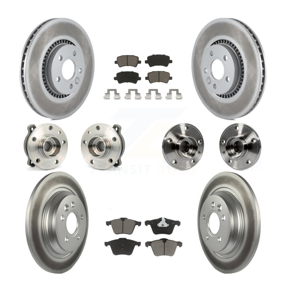 Hub Bearing Coated Brake Rotor Pad Front Rear Kit (10Pc) For Volvo S60 V60 Cross
