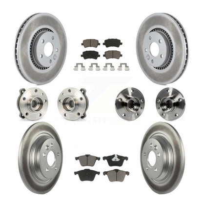 Hub Bearing Coated Brake Rotor Pad Front Rear Kit (10Pc) For Volvo S60 V60 Cross