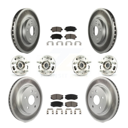 Hub Bearing Coated Brake Rotor & Pads Front Rear Kit (10Pc) For Chevrolet Malibu