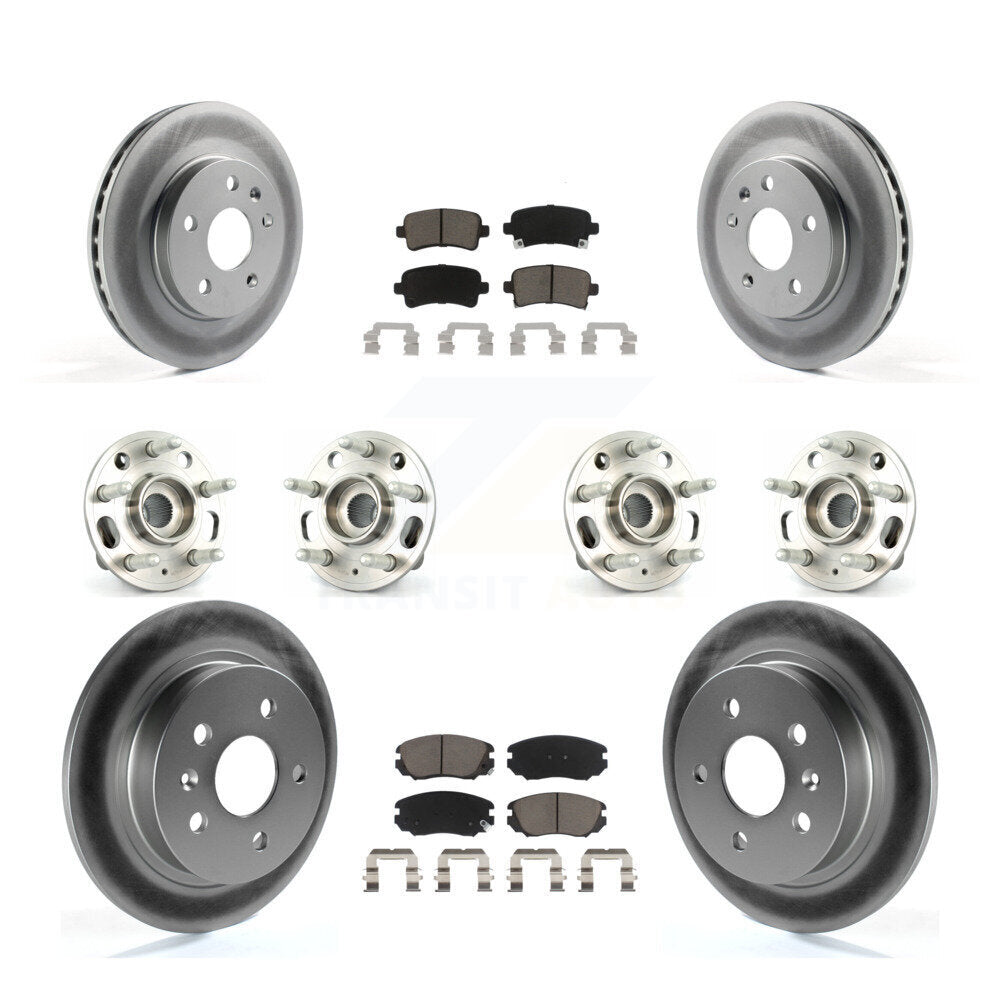 Hub Bearing Coated Brake Rotor & Pads Front Rear Kit (10Pc) For Chevrolet Malibu