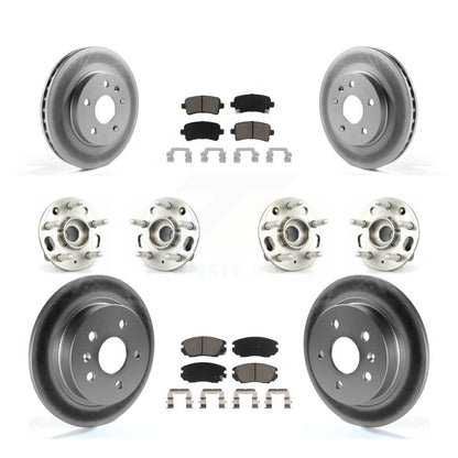Hub Bearing Coated Brake Rotor & Pads Front Rear Kit (10Pc) For Chevrolet Malibu