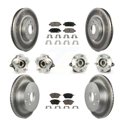 Hub Bearing Coated Brake Rotor & Pad Front Rear Kit (10Pc) For Nissan Murano AWD