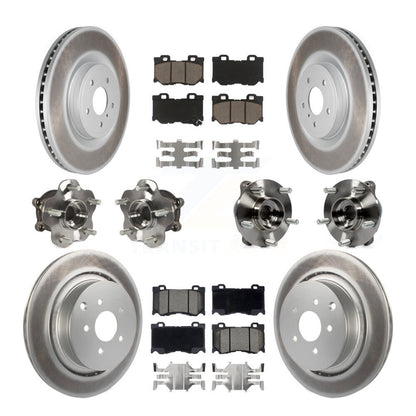 Hub Bearing Coated Disc Brake Rotor Pads Front Rear Kit (10Pc) For INFINITI FX50