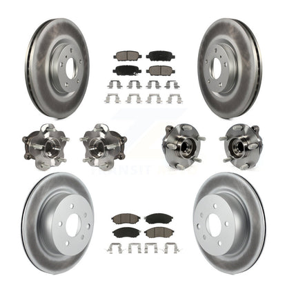 Hub Bearing Coated Brake Rotor Pads Front Rear Kit (10Pc) For INFINITI EX35 QX50