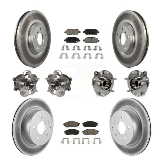 Hub Bearing Coated Brake Rotor Pads Front Rear Kit (10Pc) For INFINITI EX35 QX50