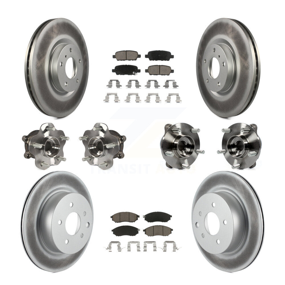 Hub Bearing Coat Brake Rotor Pad Front Rear Kit (10Pc) For INFINITI G37 EX35 G25