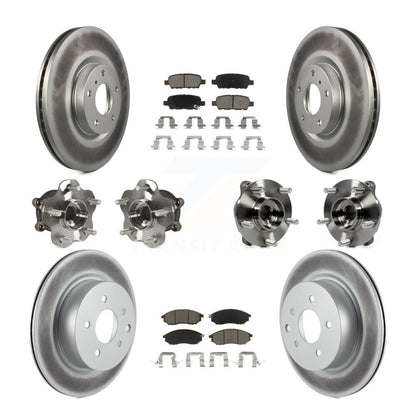 Hub Bearing Coat Brake Rotor Pad Front Rear Kit (10Pc) For INFINITI G37 EX35 G25