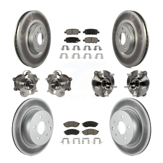 Hub Bearing Coat Brake Rotor Pad Front Rear Kit (10Pc) For INFINITI G37 EX35 G25