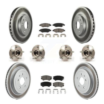 Hub Bearing Coated Brake Rotor & Pads Front Rear Kit (10Pc) For Chevrolet Camaro