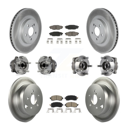 Hub Bearing Coated Brake Rotor & Pads Front Rear Kit (10Pc) For Subaru Crosstrek