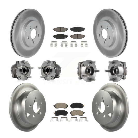 Hub Bearing Coated Brake Rotor & Pads Front Rear Kit (10Pc) For Subaru Crosstrek