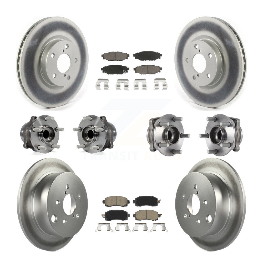 Hub Bearing Coated Disc Brake Rotor Pad Front Rear Kit (10Pc) For Subaru Impreza
