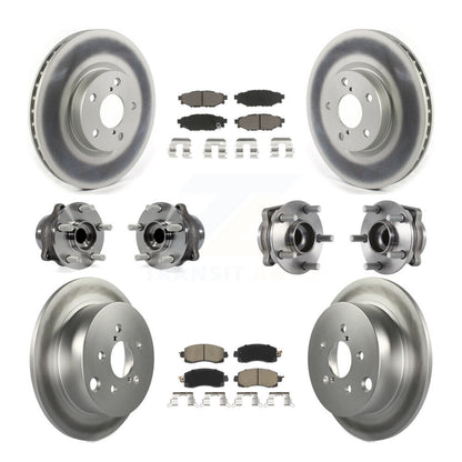 Hub Bearing Coated Disc Brake Rotor Pad Front Rear Kit (10Pc) For Subaru Impreza