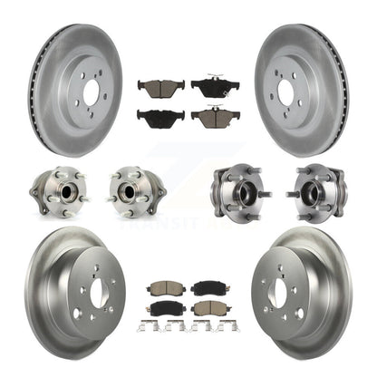 Hub Bearing Coated Brake Rotor & Pads Front Rear Kit (10Pc) For Subaru Crosstrek