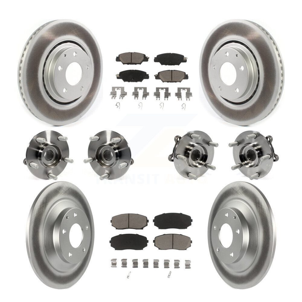 Hub Bearing Coated Disc Brake Rotor And Pad Front Rear Kit (10Pc) For Mazda CX-5