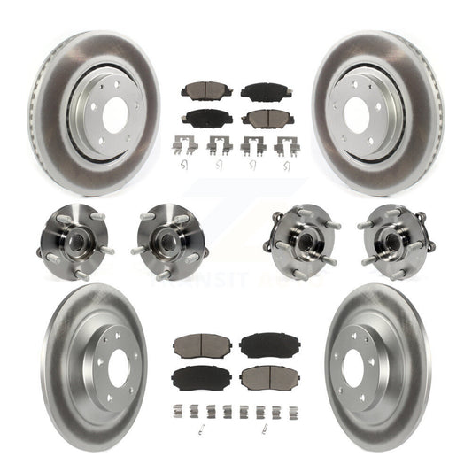 Hub Bearing Coated Disc Brake Rotor And Pad Front Rear Kit (10Pc) For Mazda CX-5