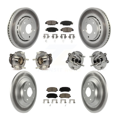 Hub Bearing Coated Disc Brake Rotor And Pad Front Rear Kit (10Pc) For Mazda CX-5