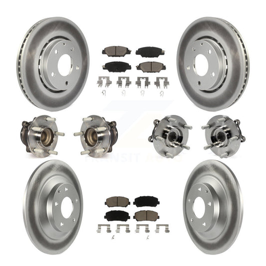 Hub Bearing Coated Disc Brake Rotor And Pad Front Rear Kit (10Pc) For Mazda CX-5