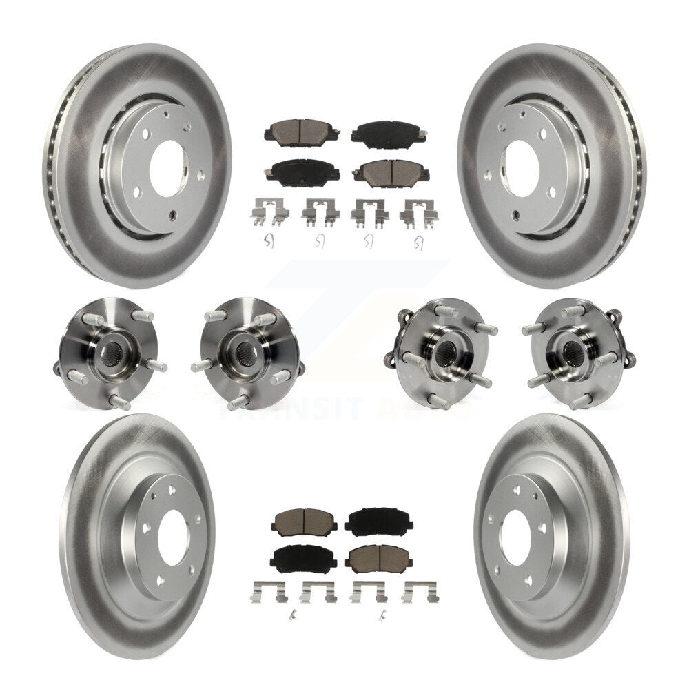 Hub Bearing Coated Disc Brake Rotor And Pad Front Rear Kit (10Pc) For Mazda CX-5