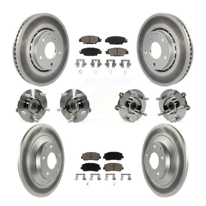 Hub Bearing Coated Disc Brake Rotor And Pad Front Rear Kit (10Pc) For Mazda CX-5