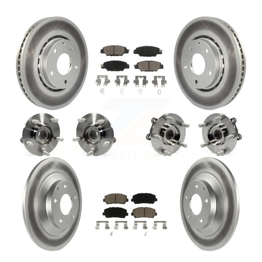 Hub Bearing Coated Disc Brake Rotor And Pad Front Rear Kit (10Pc) For Mazda CX-5