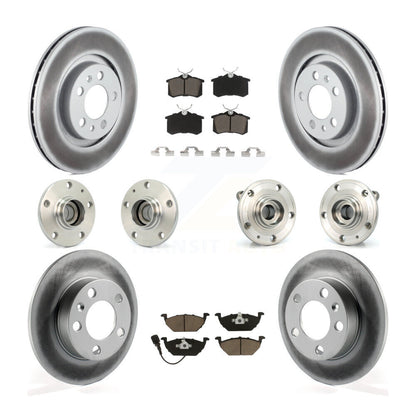 Hub Bearing Coated Brake Rotor & Pads Front Rear Kit (10Pc) For Volkswagen Jetta