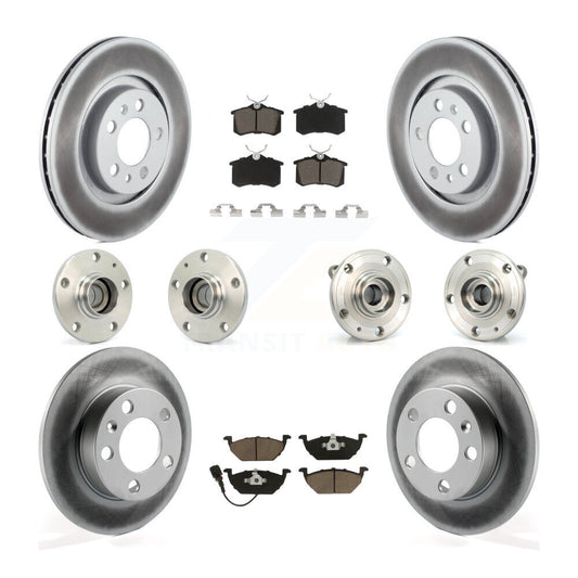 Hub Bearing Coated Brake Rotor & Pads Front Rear Kit (10Pc) For Volkswagen Jetta