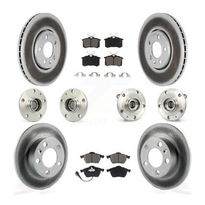 Hub Bearing Coated Brake Rotor & Pads Front Rear Kit (10Pc) For Volkswagen Jetta