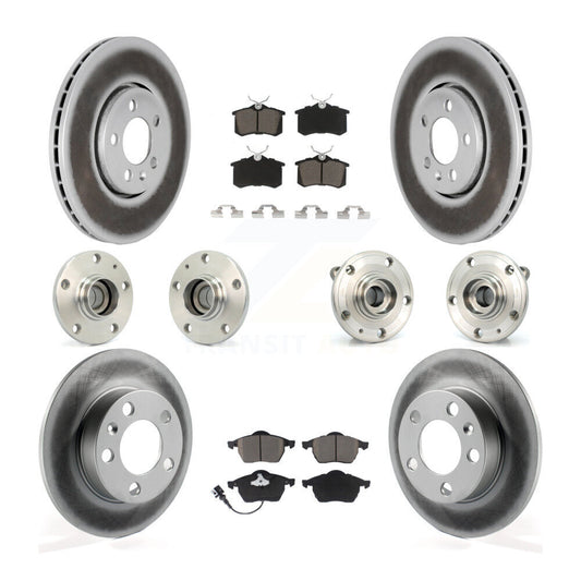 Hub Bearing Coated Brake Rotor & Pads Front Rear Kit (10Pc) For Volkswagen Jetta