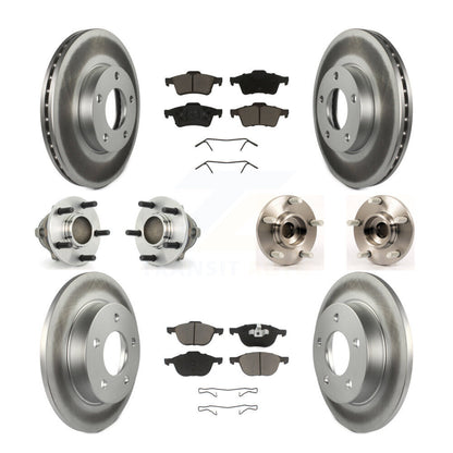 Hub Bearings Coated Disc Brake Rotors And Pads Front Rear Kit (10Pc) For Mazda 3