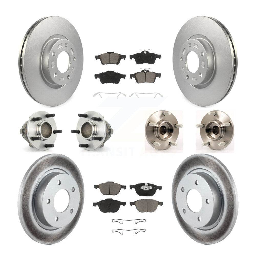 Hub Bearings Coated Disc Brake Rotors And Pads Front Rear Kit (10Pc) For Mazda 3