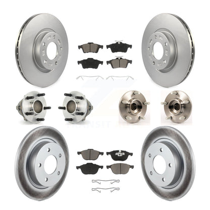 Hub Bearings Coated Disc Brake Rotors And Pads Front Rear Kit (10Pc) For Mazda 3