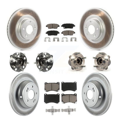 Hub Bearing Coated Brake Rotor And Pad Front Rear Kit (10Pc) For Hyundai Genesis