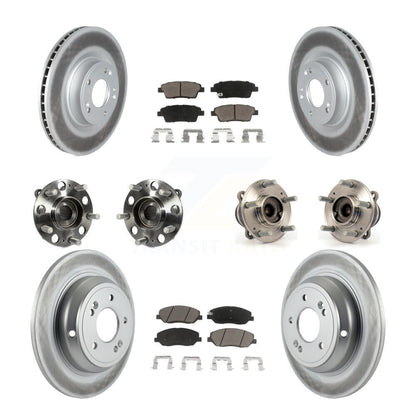 Hub Bearing Coat Brake Rotor Pads Front Rear Kit (10Pc) For Hyundai Genesis 3.8L