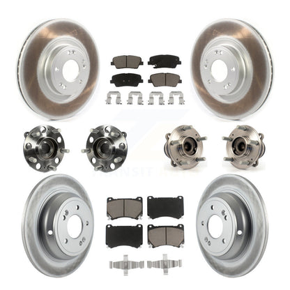 Hub Bearing Coat Brake Rotor Pads Front Rear Kit (10Pc) For Hyundai Genesis 4.6L