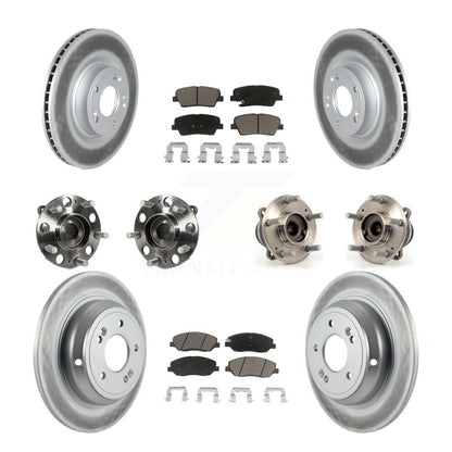 Hub Bearing Coat Brake Rotor Pads Front Rear Kit (10Pc) For Hyundai Genesis 3.8L